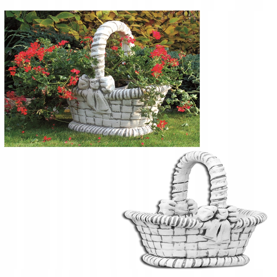 Kvetináč 50 cm × 38 × 63 cm biely betón, grafitový